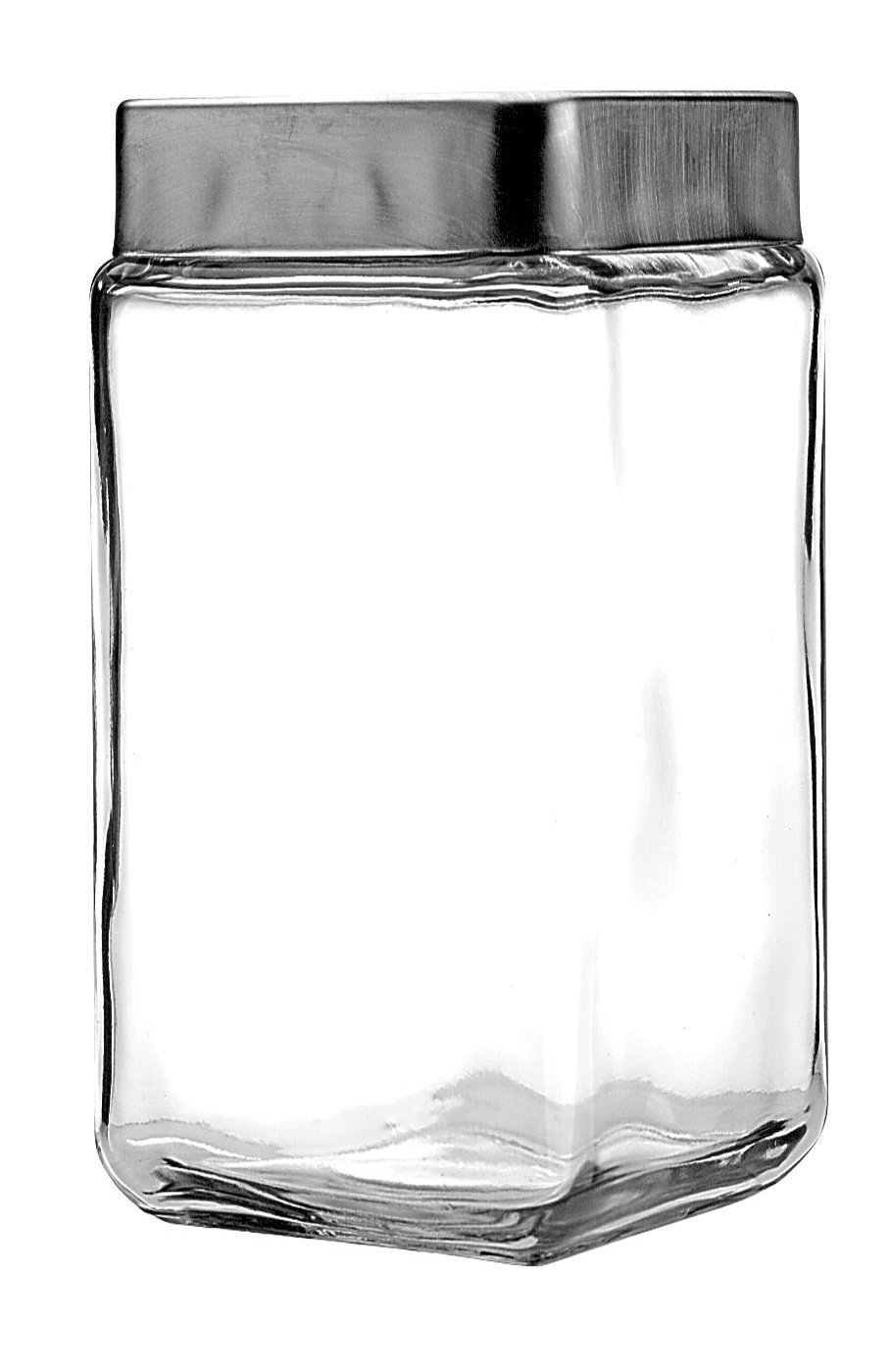 Anchor Hocking Stackable Jars with Brushed Aluminum Lid, 2-Quart, Set of 6