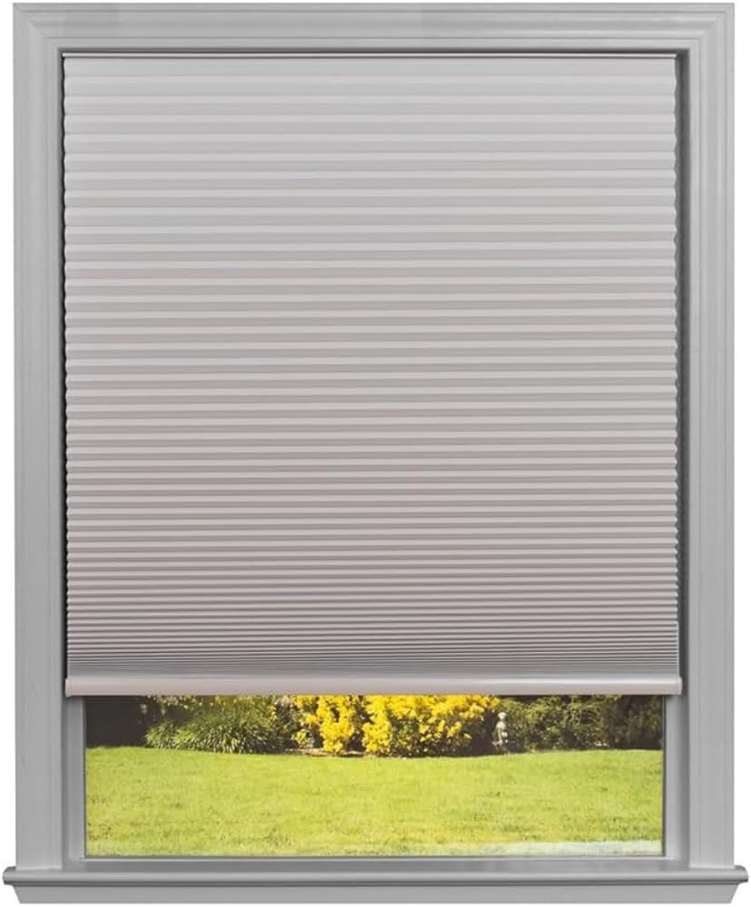 Redi Shade No Tools Easy Lift Trim-at-Home Cordless Cellular Blackout Fabric Shade Natural, 60 in x 64 in, (Fits windows 43 in - 60 in)