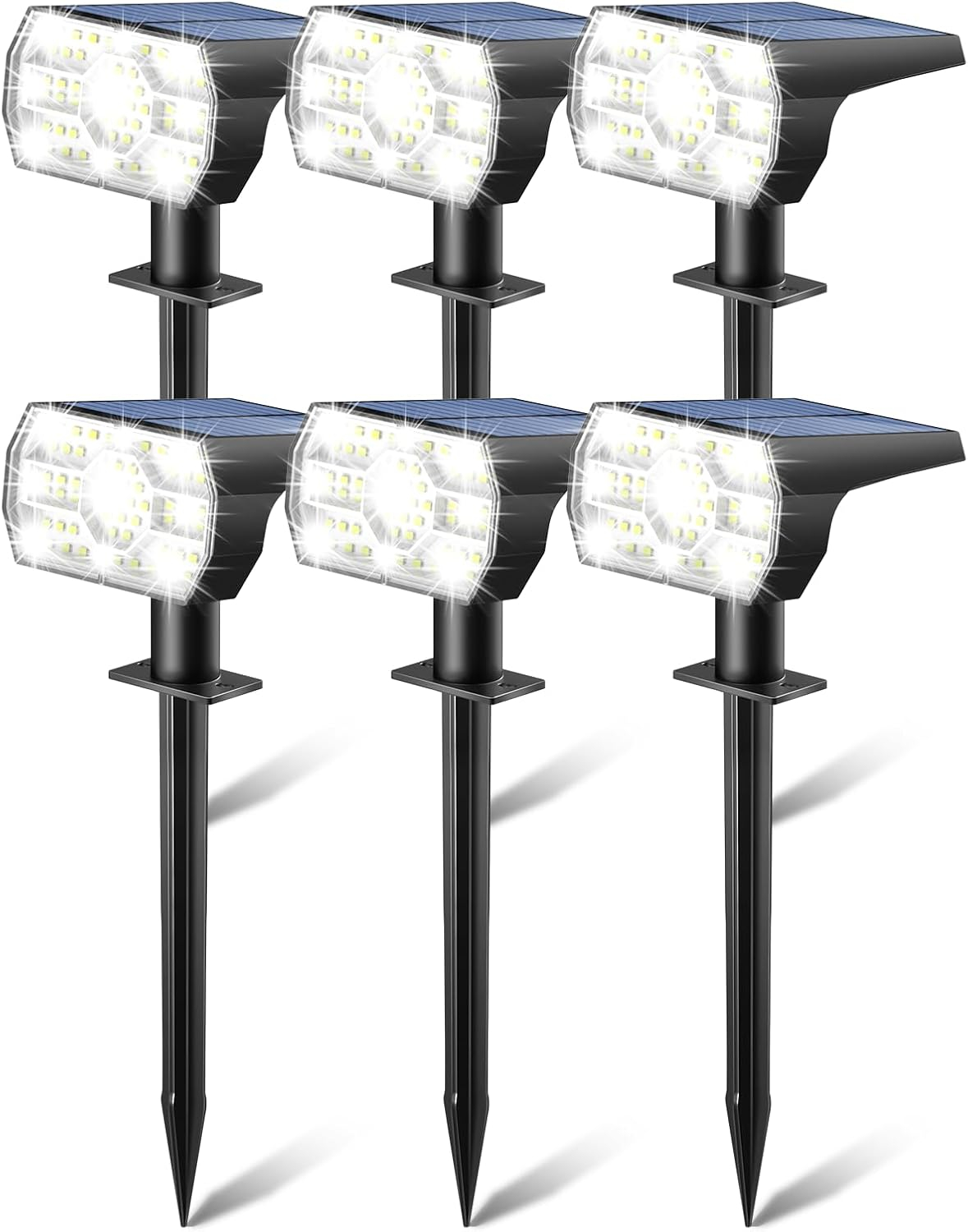 Kaxiida Solar Lights Outdoor Waterproof IP68, 3 Lighting Models Solar Powered Spot Lights Outdoor, 56LED Dusk to Dawn for Yard Patio Garden Pathway Landscape Lighting