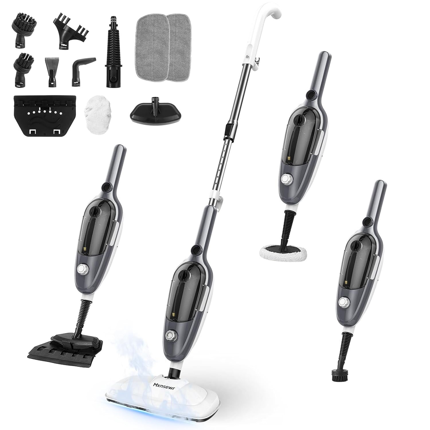 Steam Mop - All-in-one Powerful Handheld Steam Cleaner Detachable Floor Steamer with 11 Accessories, MultiPurpose Steamer for Hardwood Floors, Clothes,Windows,Tiles,Furniture,Carpet, Whole Home Use