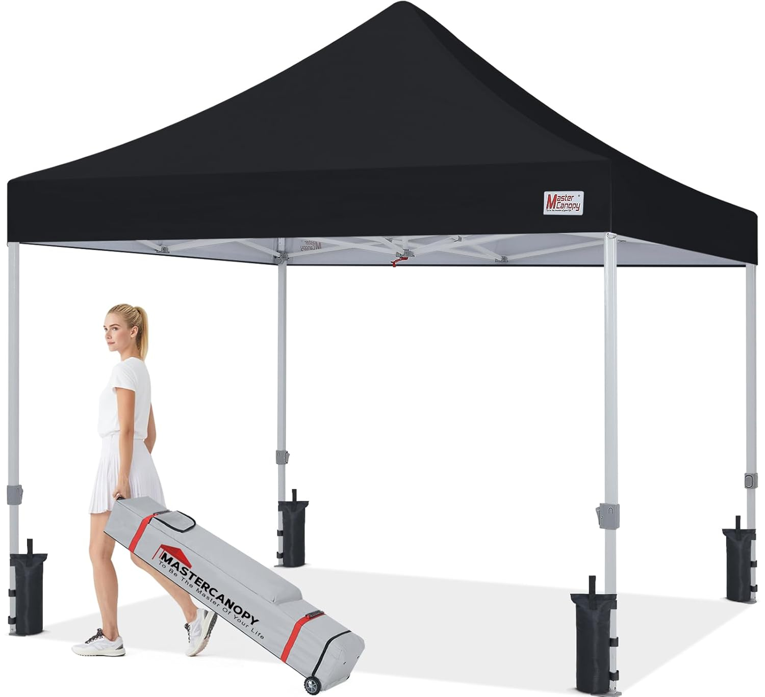 MASTERCANOPY Pop Up Canopy Tent Commercial Grade 10x10 Instant Shelter (Black)