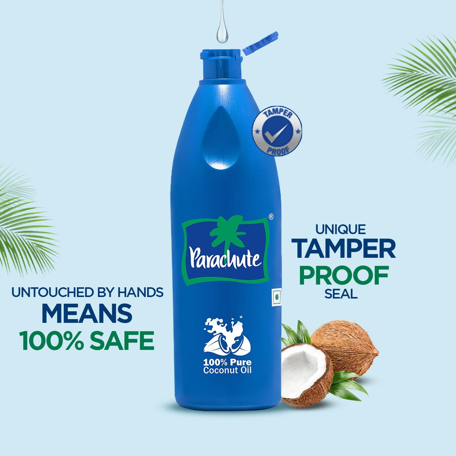 Parachute Coconut Oil| 100% Pure & Natural| Unrefined Coconut Oil| No Chemicals & Preservatives| Fresh Long Lasting Aroma| Untouched By Hands| 15 Fl Oz + 6 Fl Oz Bottle