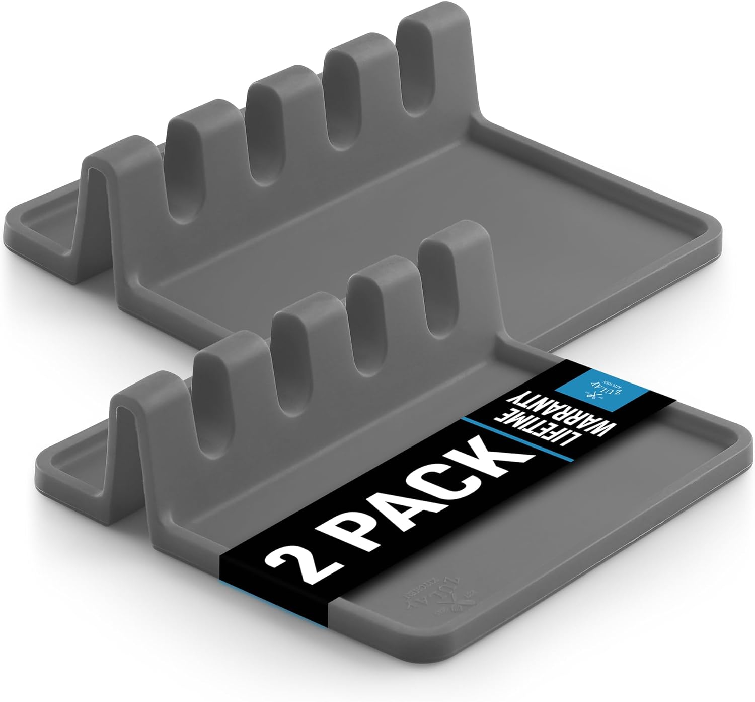 2 Pack Silicone Utensil Rest - BPA-Free, Durable Spoon Rest with Drip Pad - Heat-Resistant Spoon Rest for Stove Top - Spoon Rest for Kitchen Counter - Kitchen Gadgets & Kitchen Utensils Holder