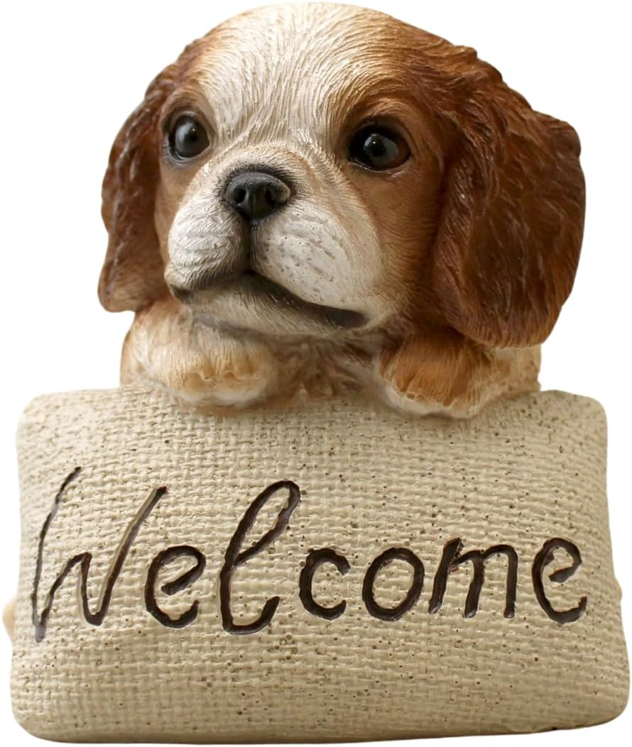 Michael Carr Designs Figurine for Gardens, Patios and Lawns, Cavalier King Charles Spaniel Puppy