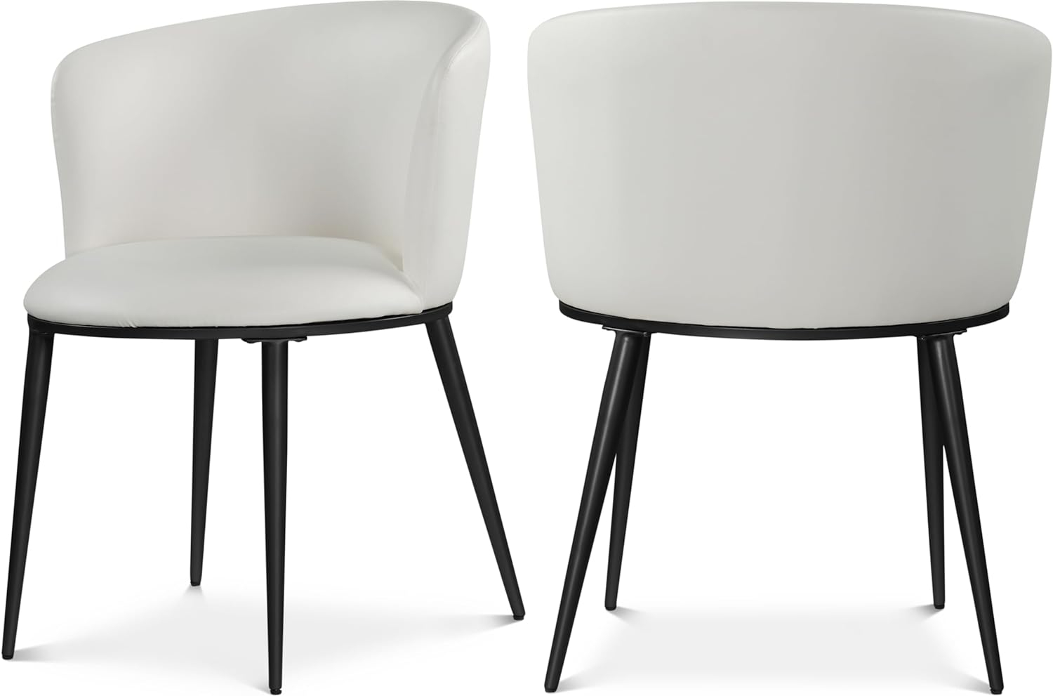 Meridian Furniture Skylar White Vegan Leather Dining Chair (Set of 2)