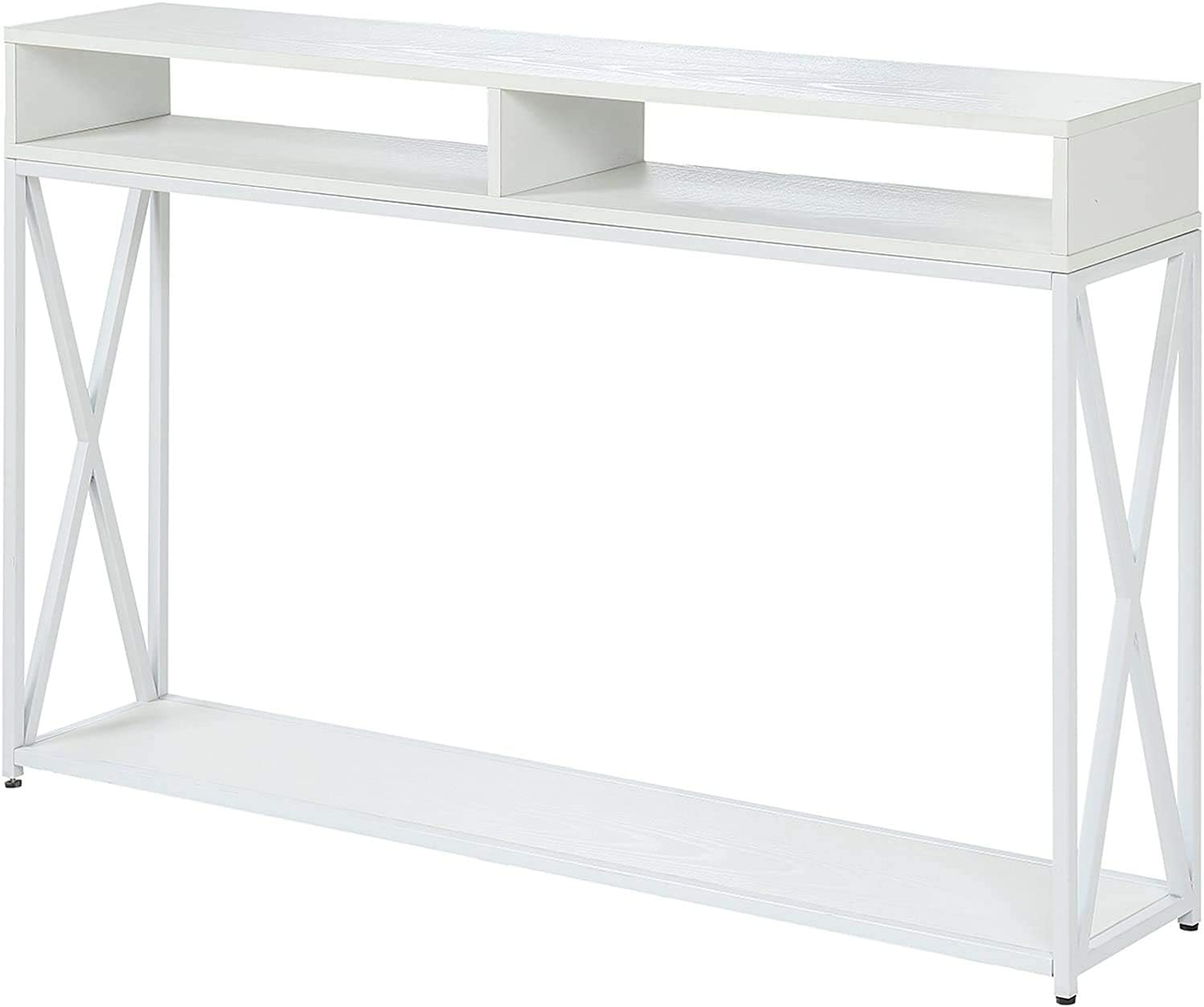 Convenience Concepts Tucson Deluxe 2 Tier Console Table, White