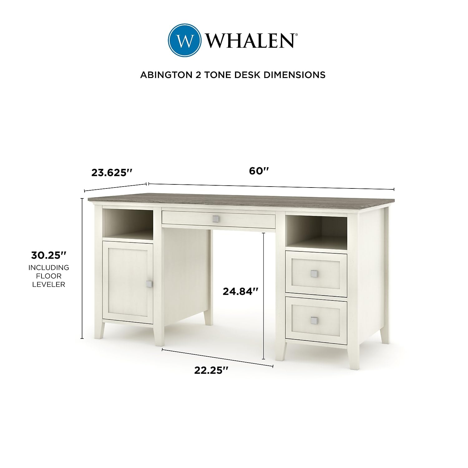 Whalen Abington 60 Desk White (SPUS-ABTD)