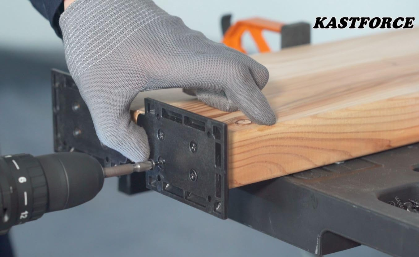 12pcs Deck Railing Brackets Connectors for 2x4 (1.5"x3.5") Railing Wood Post with 96 pcs Rust-Free Steel Screws Available for Different Railing Angles KF4012