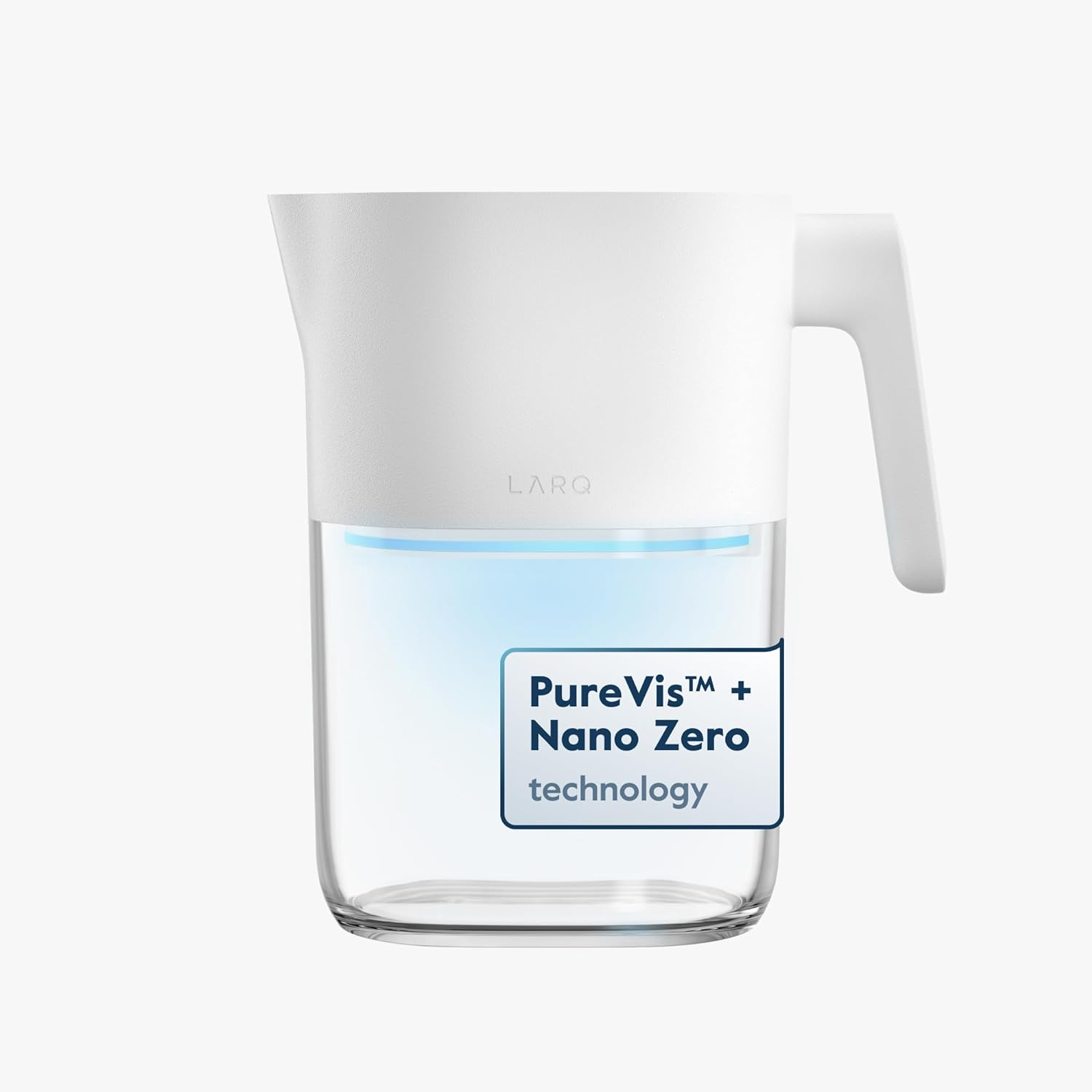 LARQ Pitcher PureVis 1.9L/ 8-Cup | Self-Cleaning UV Water Filter Pitcher for Tap and Drinking Water | Removes Chlorine, PFAS, PFOS, and More | Plant-Based Carbon Filter, 1-Year Warranty