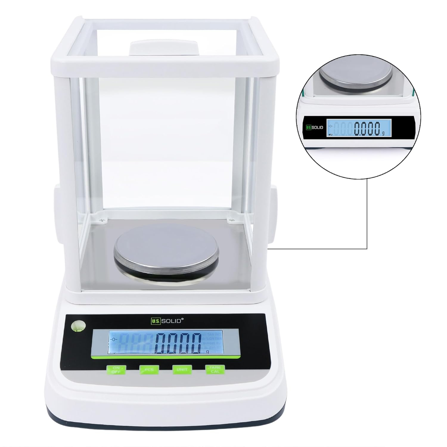 U.S. Solid 1mg Analytical Balance 300g x 0.001g High Precision Digital Lab Scale with 2 LCD Screens