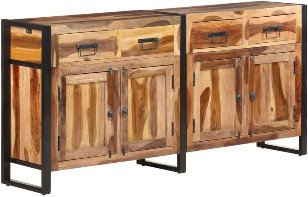 vidaXL Sideboard 67.7"x13.8"x31.5" Solid Acacia Wood with Honey Finish
