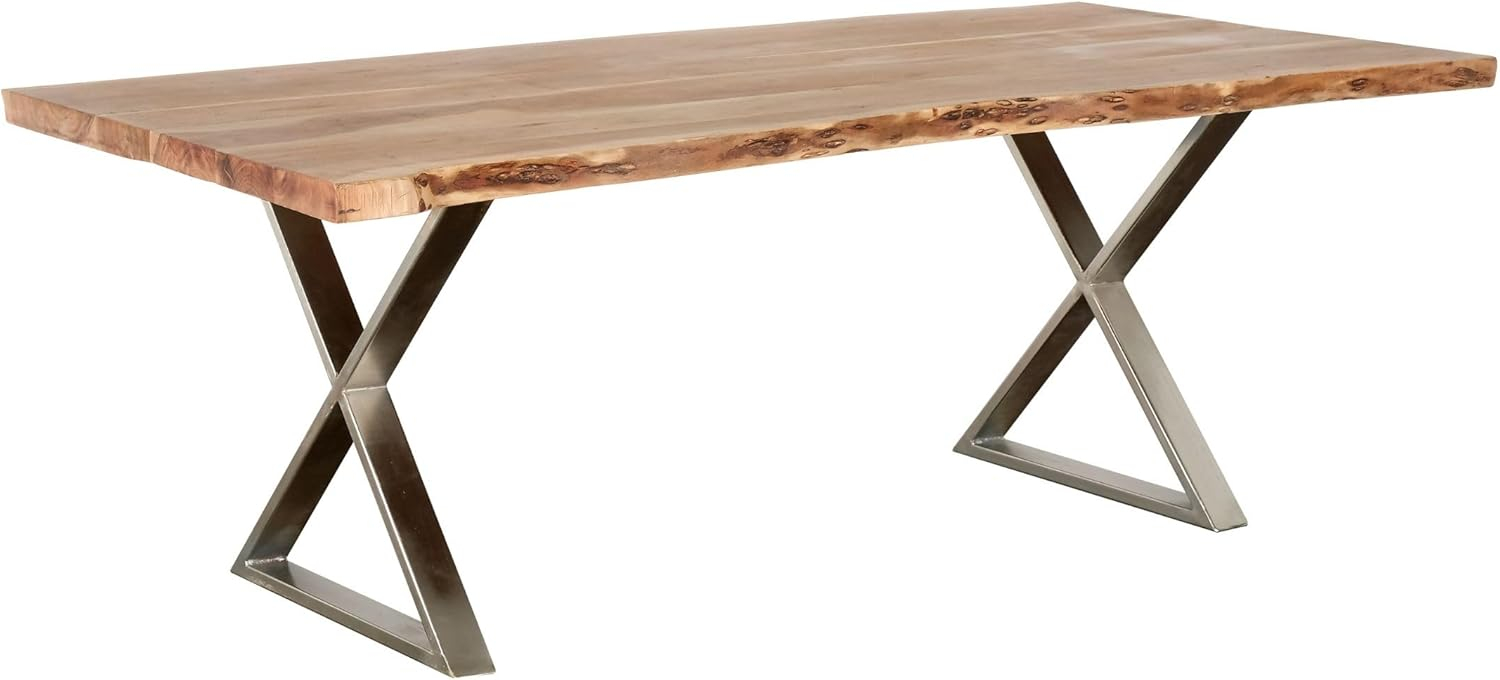 Primo International 51223 70 in. Sutherland Rustic Dining Table, Brown