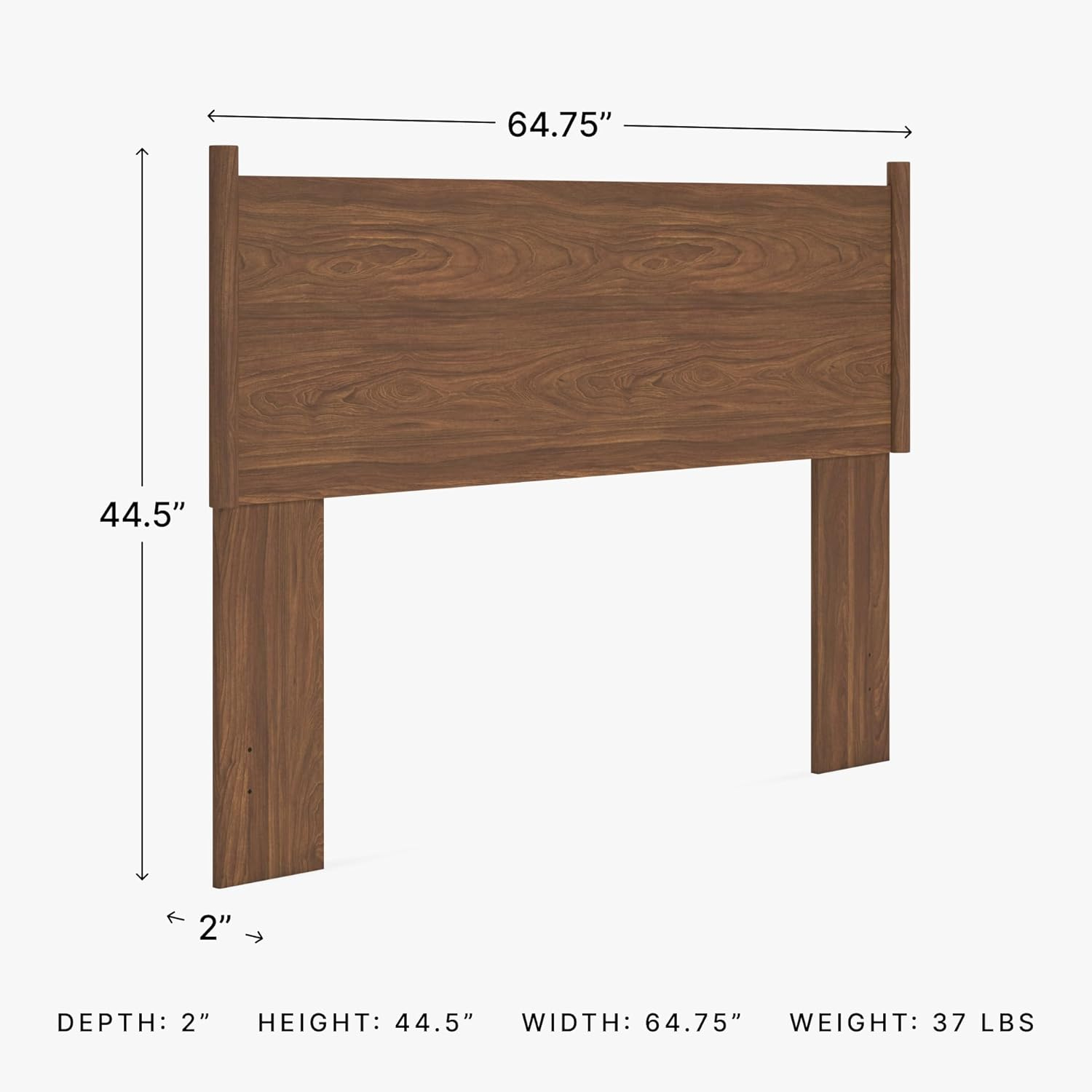 Queen Dark Brown Wood Platform Bed