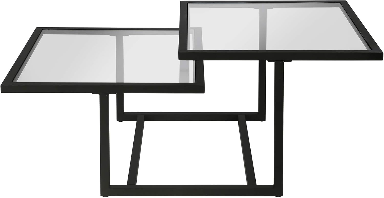 Evelyn&Zoe Amalie 43" Wide Square Coffee Table, Blackened Bronze