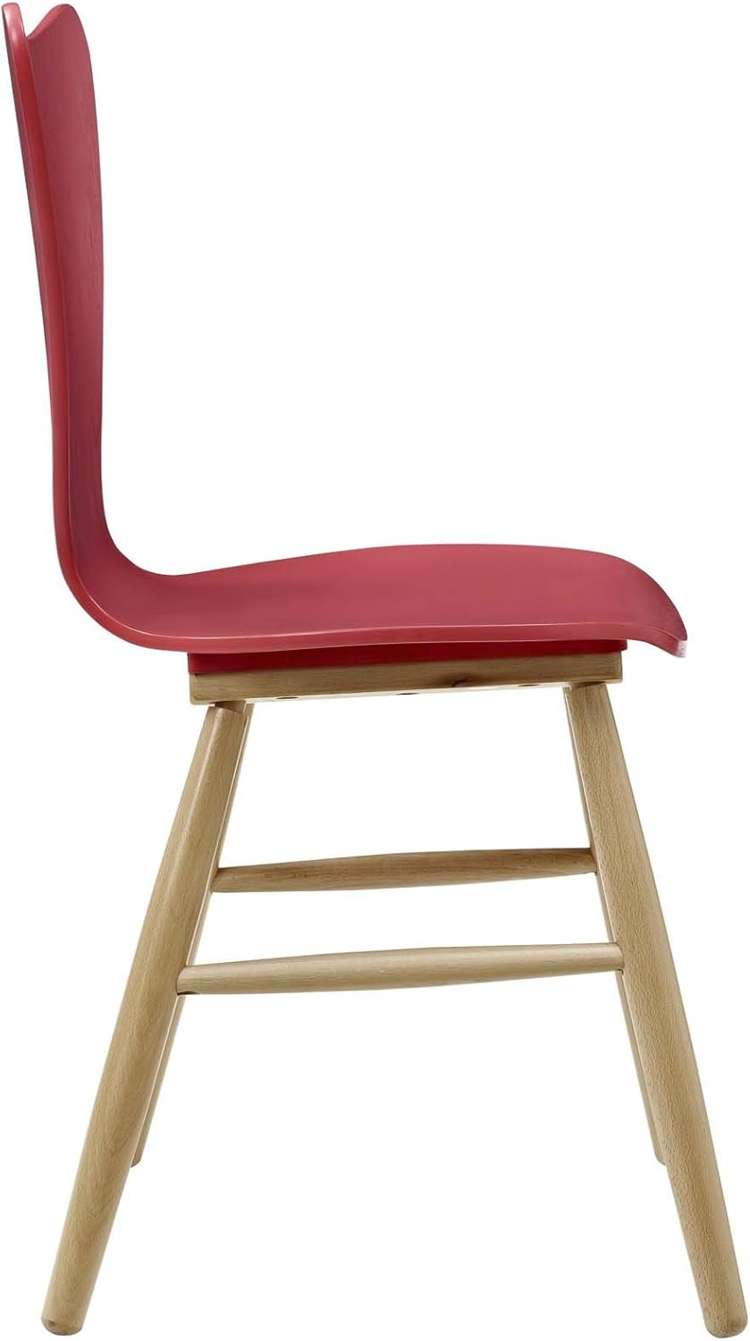 Modway Cascade Wood Dining Chair Red