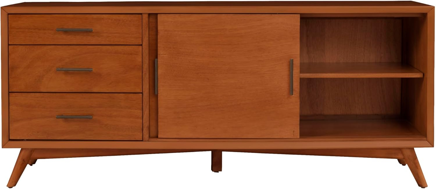 Alpine Furniture Flynn Large Wood TV Console in Acorn Brown