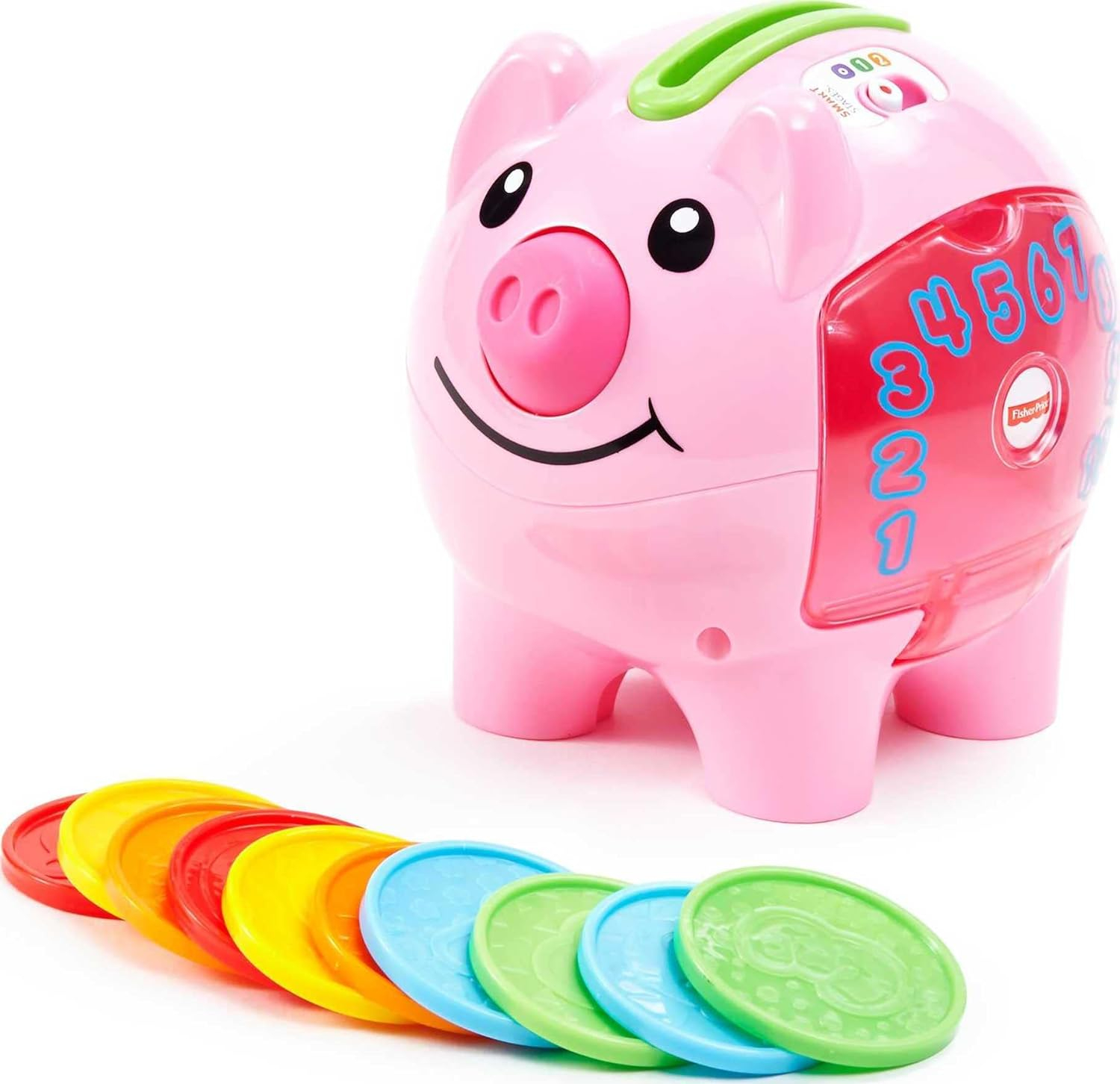 Fisher-Price Laugh & Learn Smart Stages Piggy Bank, Interactive Baby Toy
