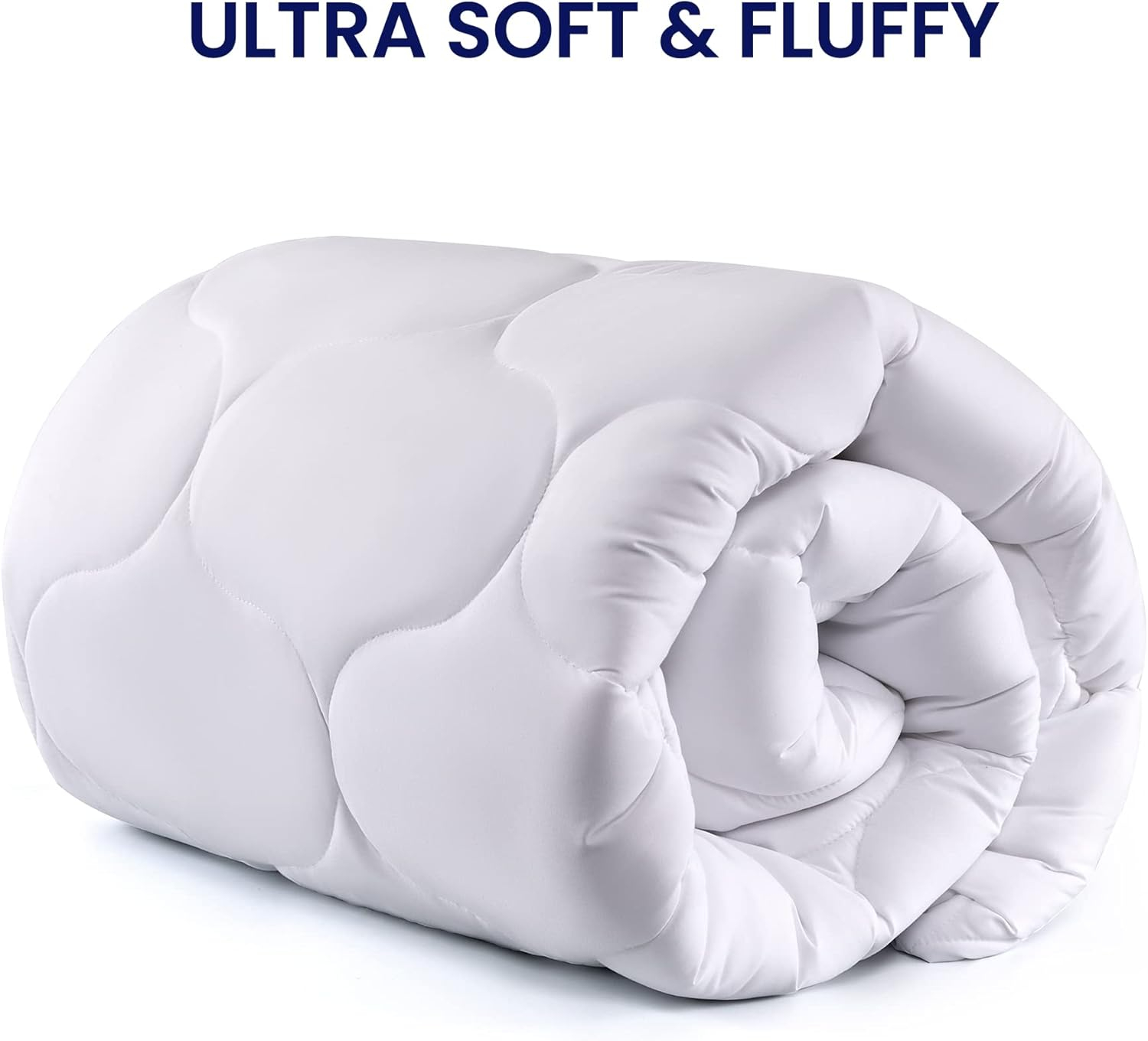 SLEEP ZONE Quilted Fitted Twin Mattress Pad Cover - Soft Fluffy Pillow Top Bed Mattress Topper Deep Pocket 8-21 inch, Twin