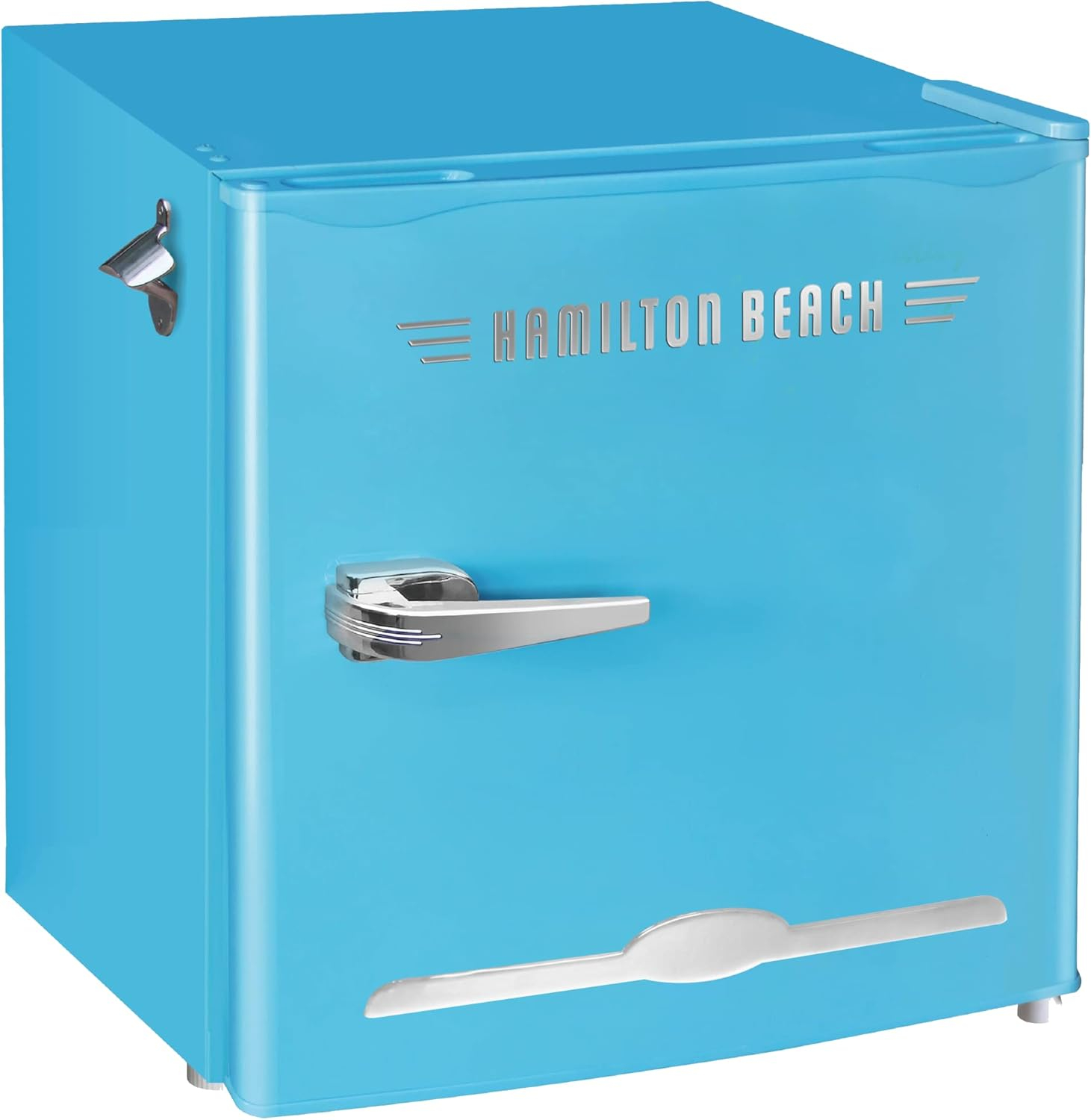 Hamilton Beach, 1.6 cu. ft. Retro Bar Fridge with Side Bottle Opener, Blue