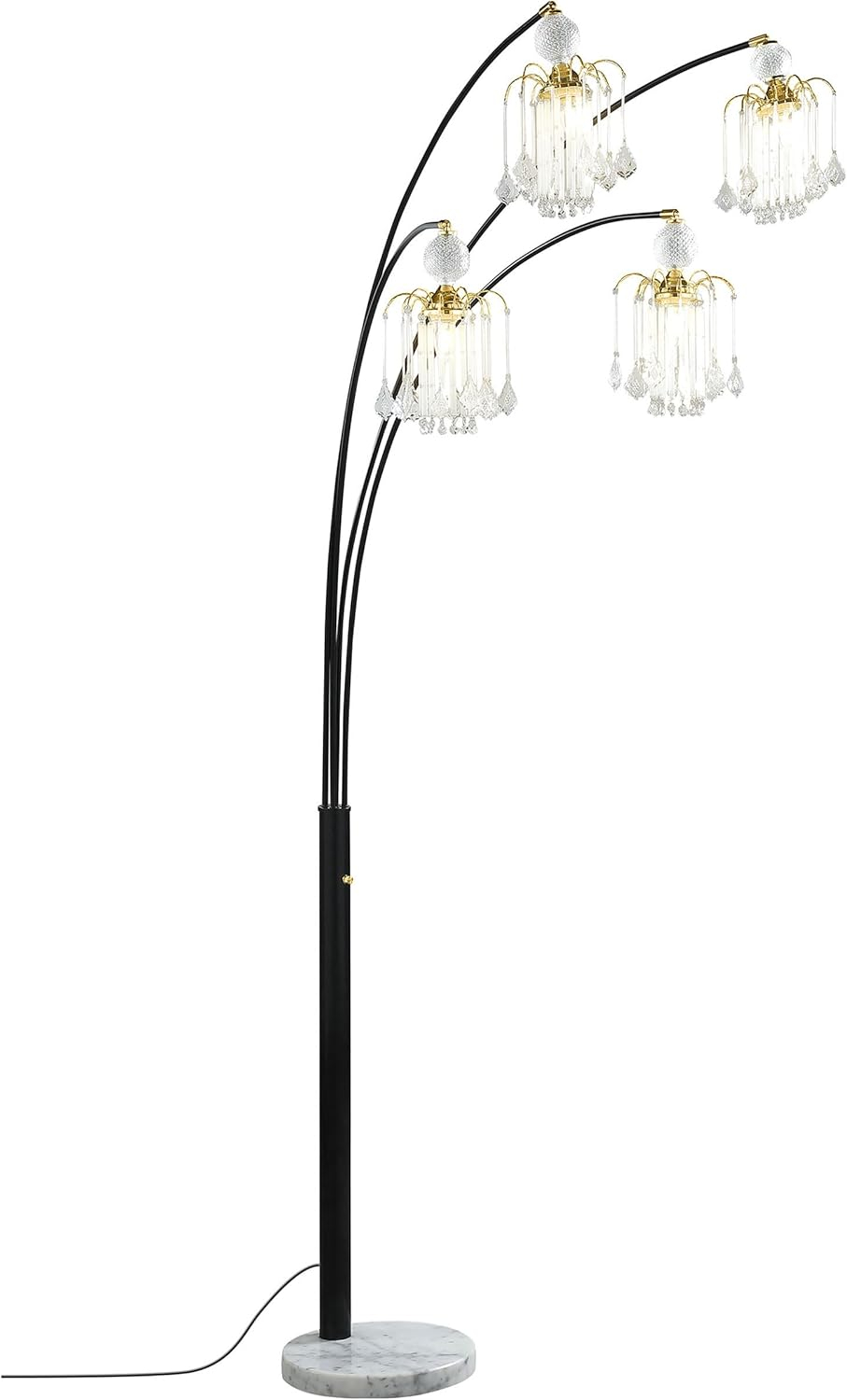 Maisel Floor Lamp with 4 Staggered Shades Black