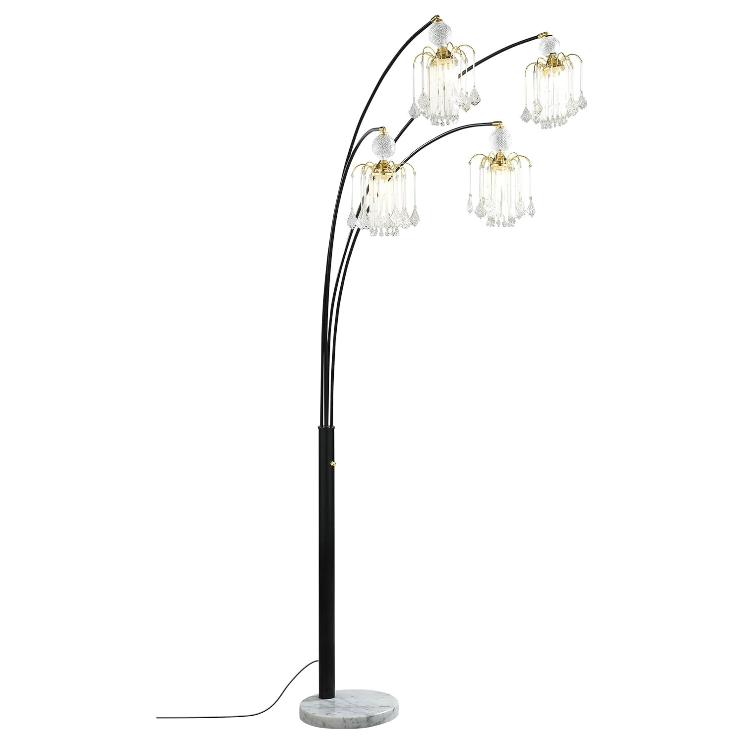 Maisel Floor Lamp with 4 Staggered Shades Black