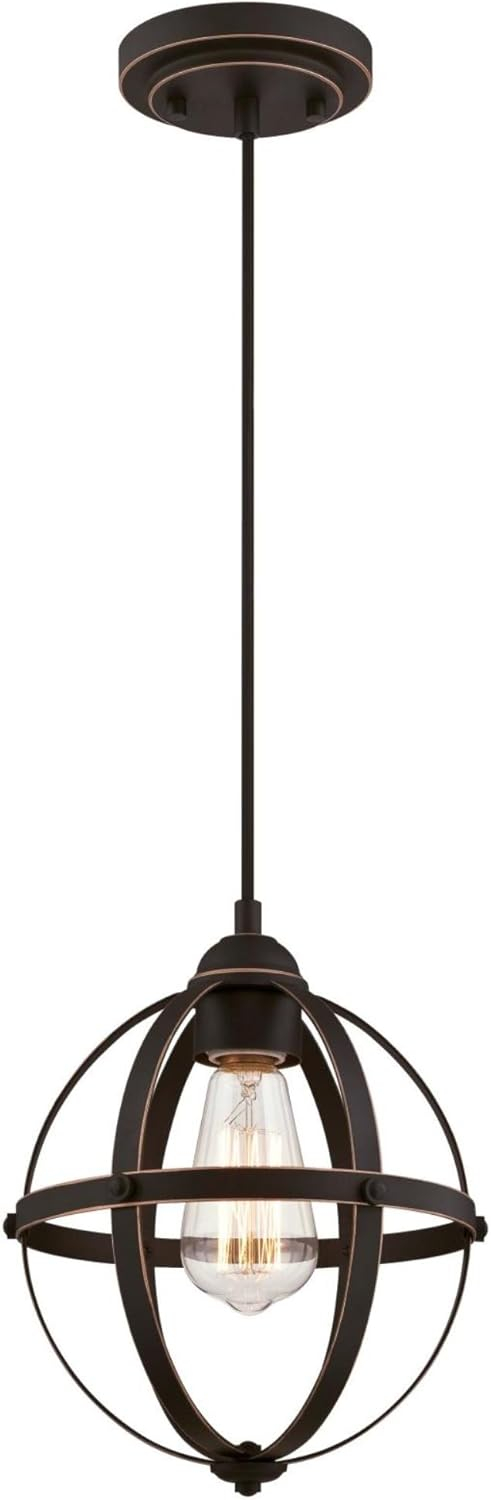 Westinghouse Lighting  Stella Mira One-Light Indoor Mini Pendant - 1-Light Oil Rubbed Bronze With Highlights