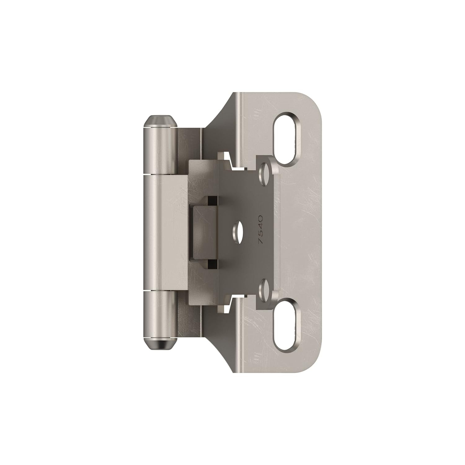 Satin Nickel Self-Closing Partial Wrap Cabinet Door Hinge