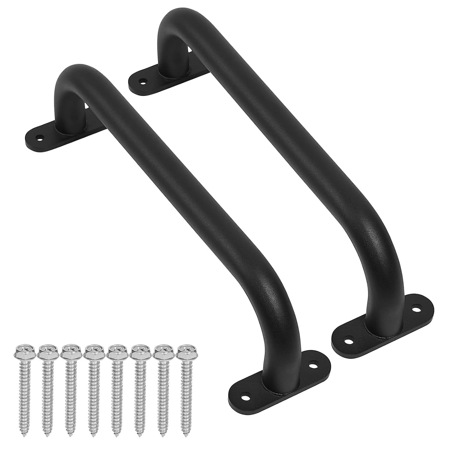 13'' Black Metal Playground Safety Handles Pack of 2 - Playset Handles, Swing Set Grab Handle, Playhouse Grab Bar, Hand Grip for Jungle Gym, Home Gym, Treehouse