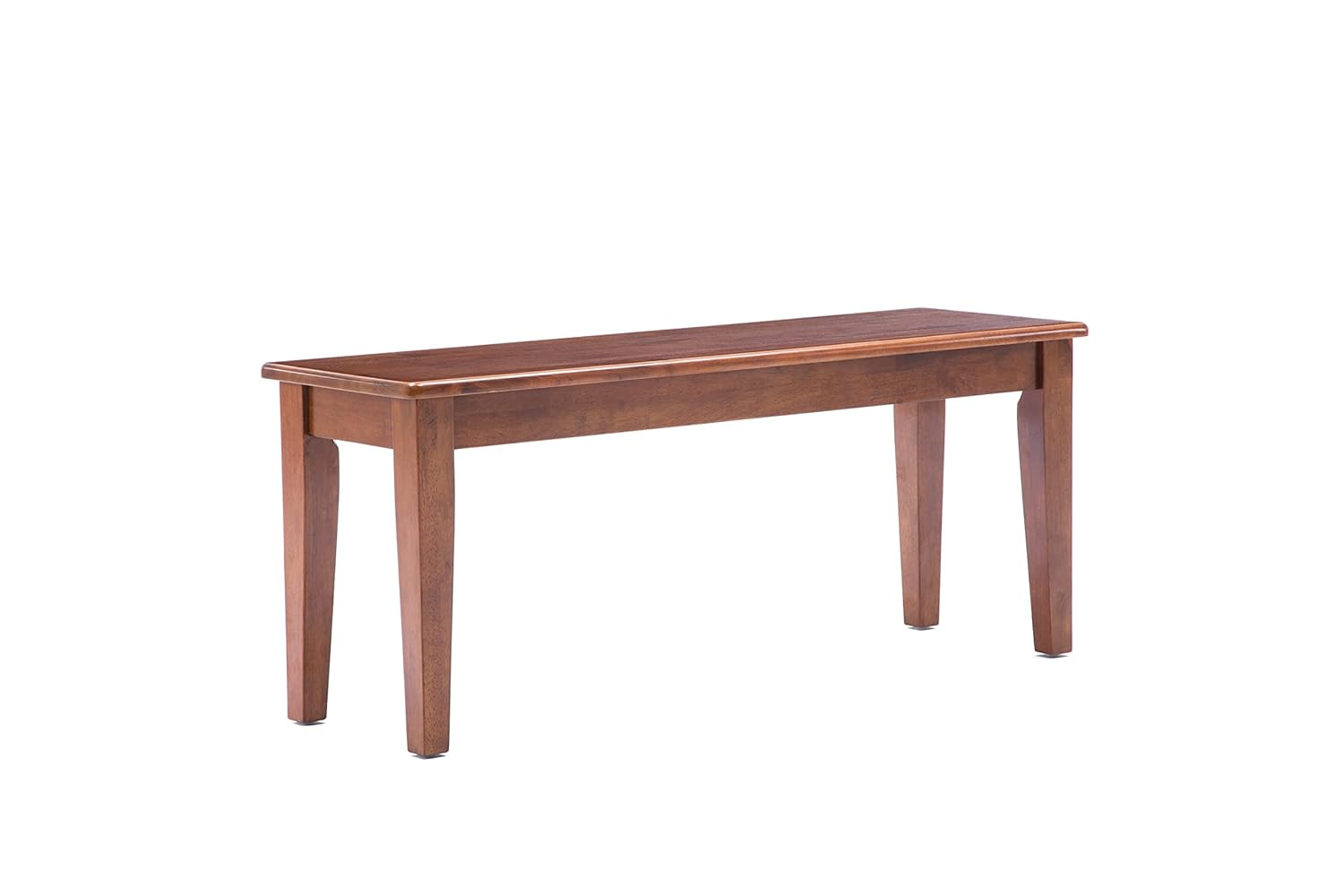 Boraam Shaker 18in Dining Height Backless Wood Dining Bench, Walnut Finish