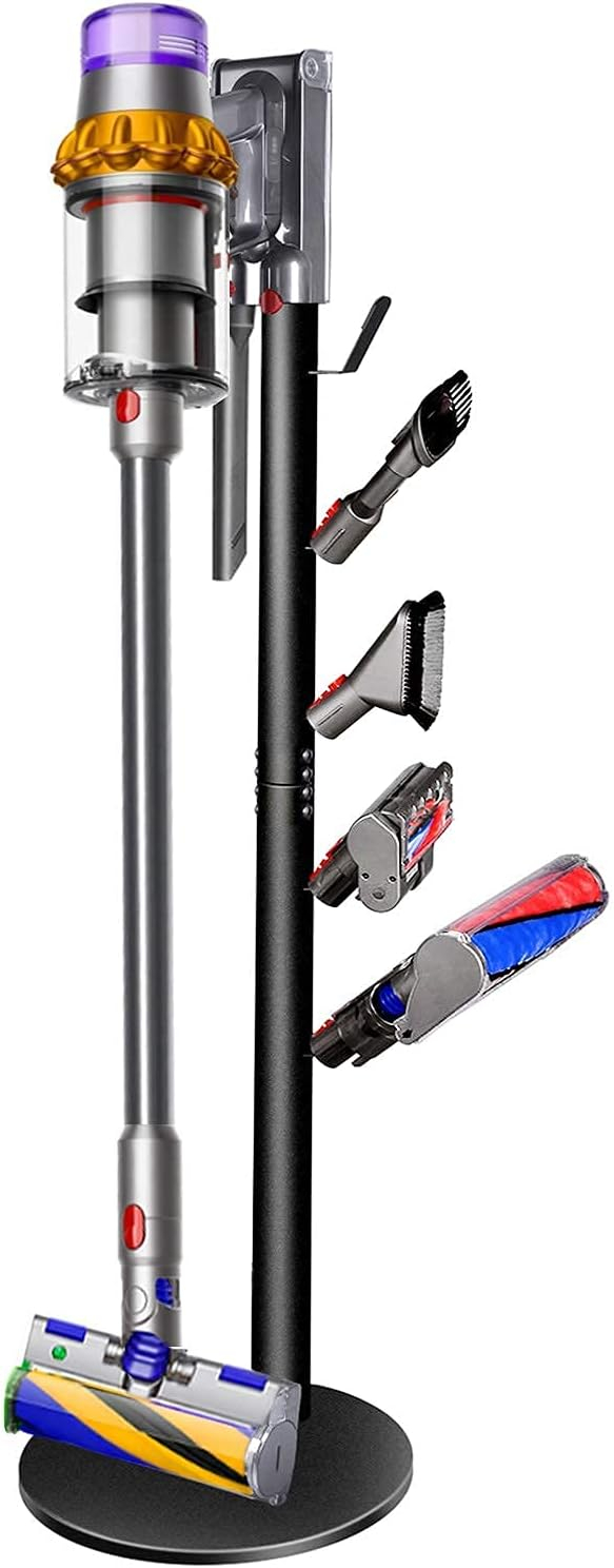 Docking Station Holder Freestanding Vacuum Stand Rack Compatible with V15 Detect, V11 V10 V8 V7 V6 Cordless Vacuum Cleaners, Floor Docking Station Metal Organizer Bracket with 6 Hooks