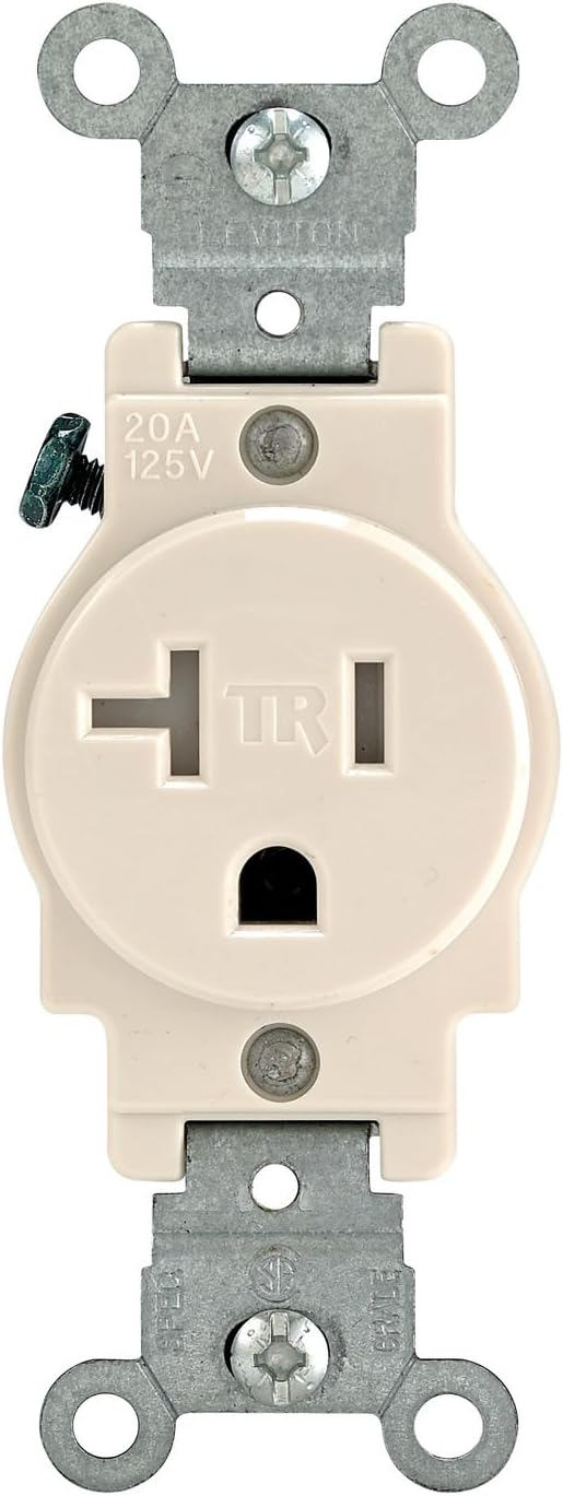 Ivory Thermoplastic Nylon Tamper Resistant Single Receptacle