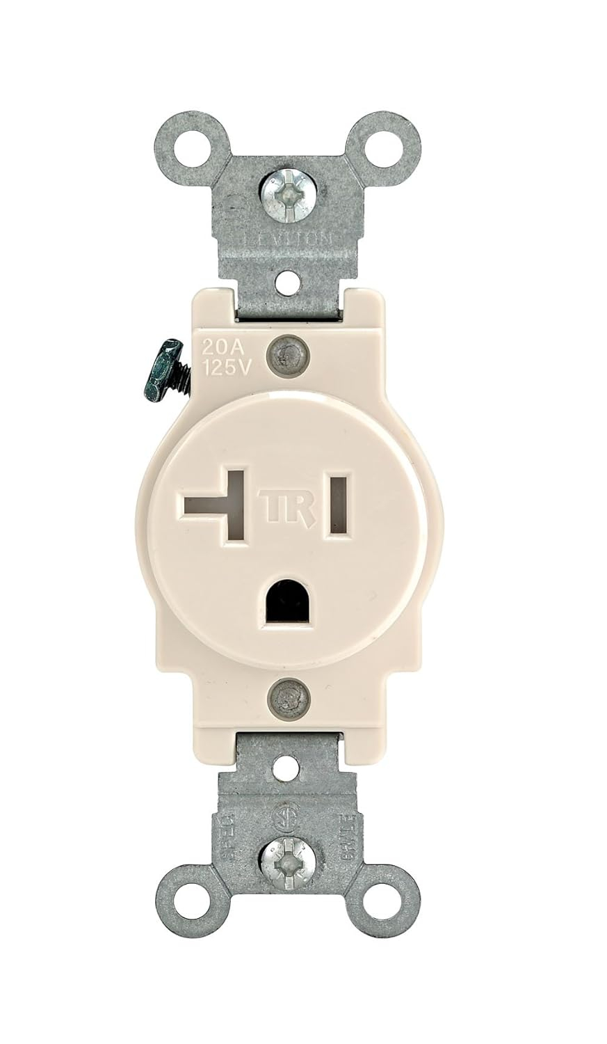 Ivory Thermoplastic Nylon Tamper Resistant Single Receptacle