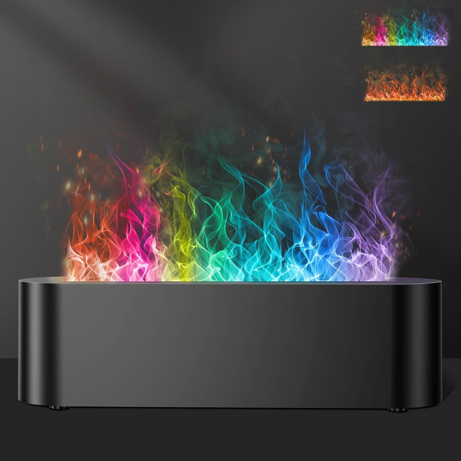 LinsCraft Colorful Flame Fire Diffuser Humidifier, 7 Colors Changing Oil Diffuser, Ultra-Quiet Aroma Essential Oils Aromatherapy Diffusers For Large Room, Bedroom, Office(Timeable, Waterless Auto Off-150Ml)