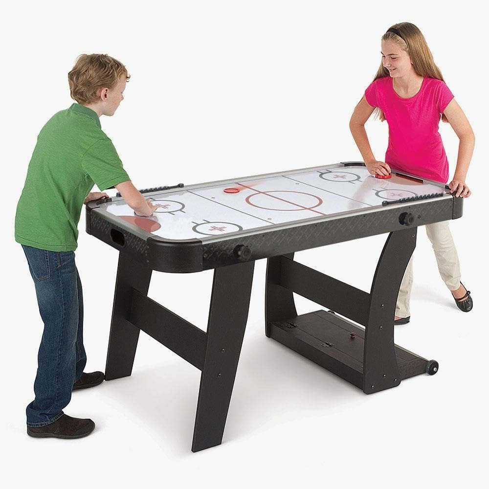 Black Foldable Air Hockey Table with PVC Rails