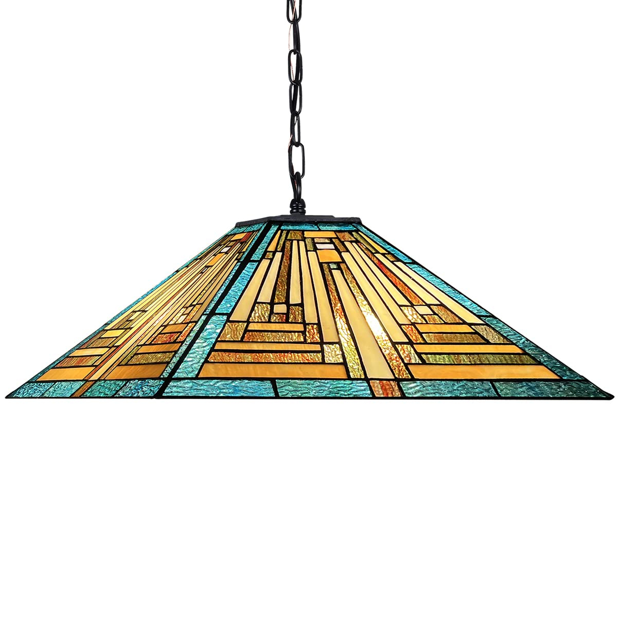 RADIANCE goods Tiffany-Style 2-Light Mission Ceiling Pendant 16" Shade