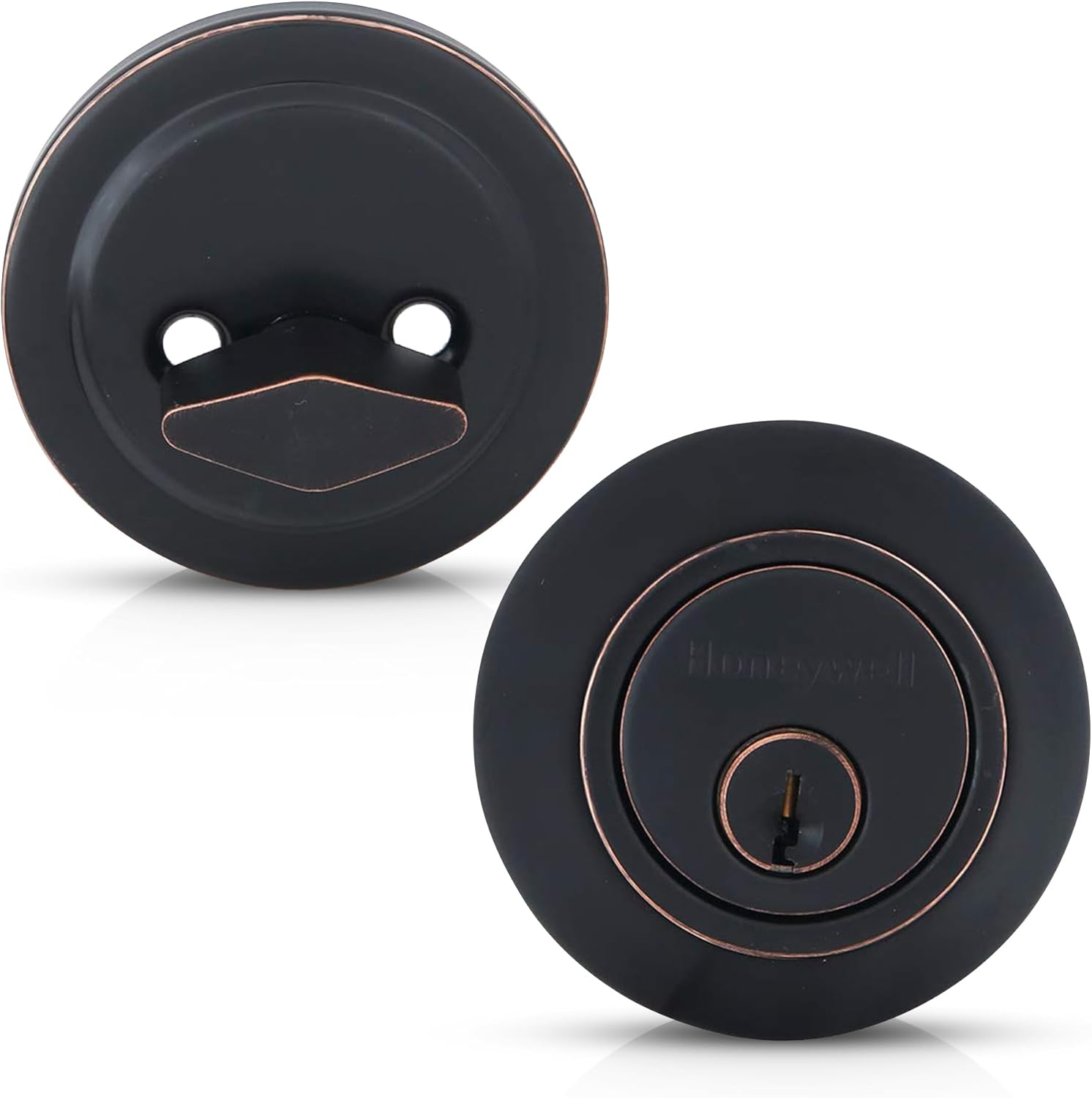 Honeywell Single Cylinder Deadbolt Door Lock, Oil Rubbed Bronze