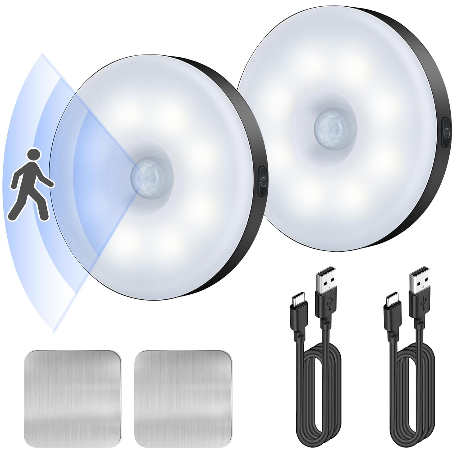 Motion Sensor Night Light 2 Pack LED Night Lights, Dusk to Dawn Motion Sensor for Bedroom, Bathroom, Toilet, Stairs, Kitchen, Hallway