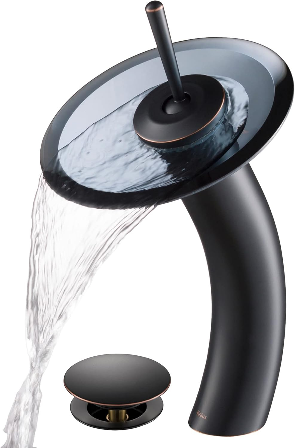 Waterfall Single Hole Single Handle Bathroom Faucet with Drain Assembly