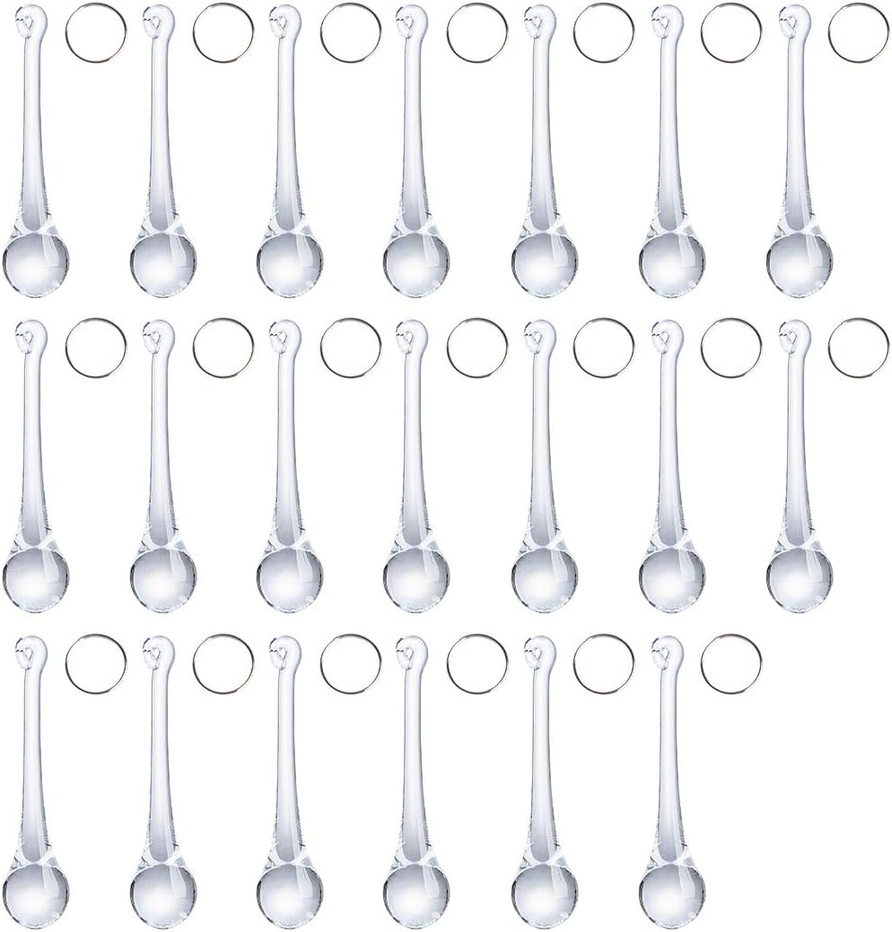 LONGWIN 20pcs Crystal Teardrop Chandelier Pendant Parts Wedding Party Christmas Tree Decorations Ornaments