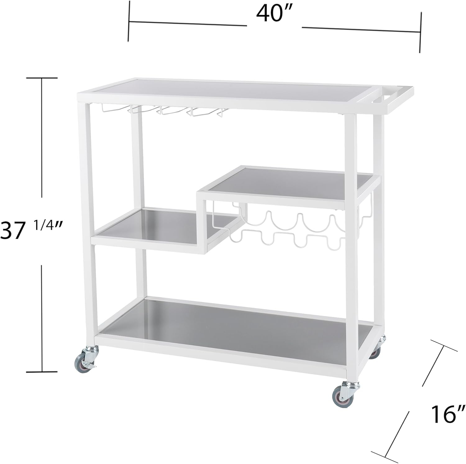 Holly & Martin Zephs Bar Cart in White