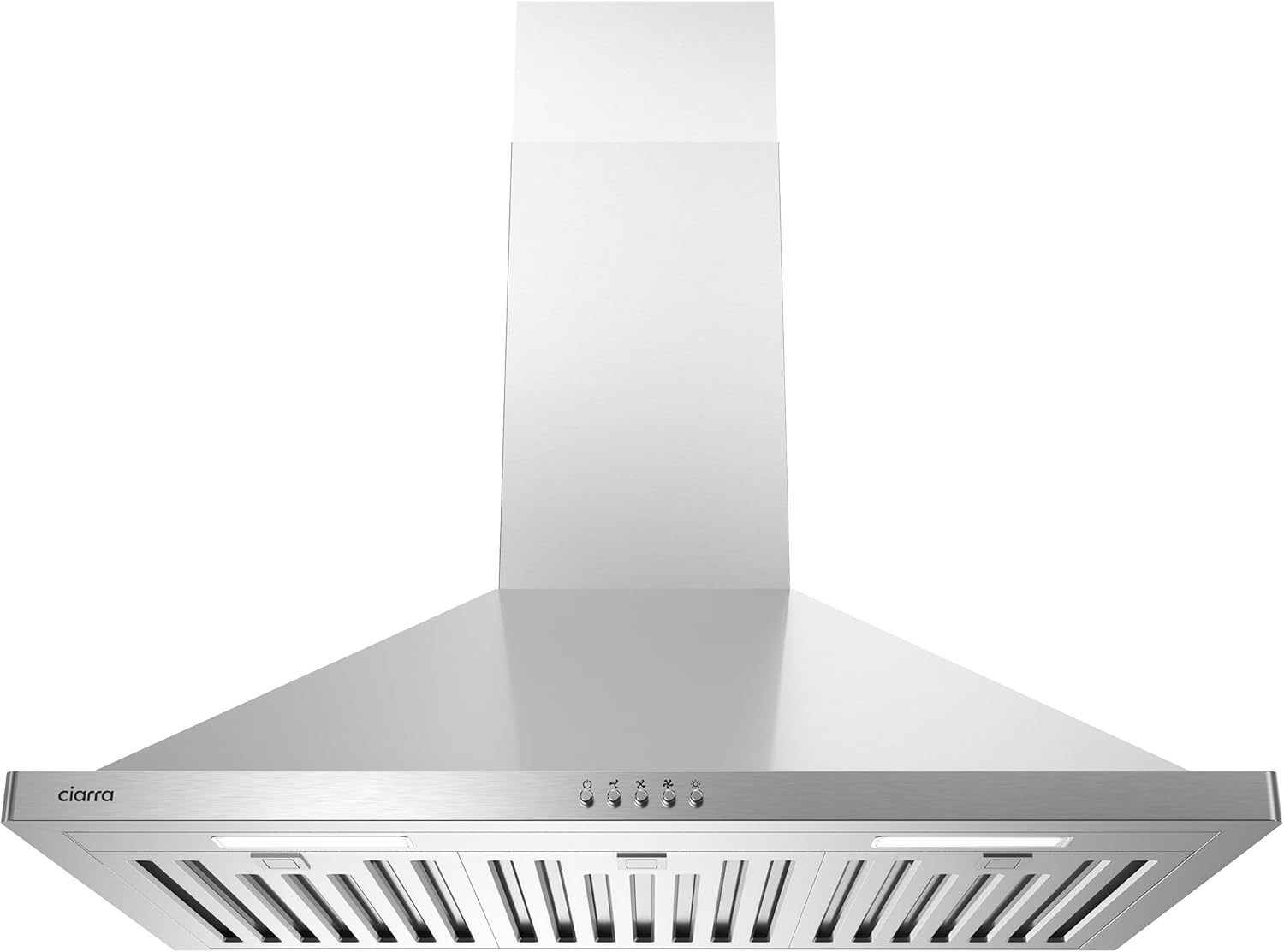 CIARRA Range Hood 30 inch Wall Mount Chimney Hood Range 450 CFM Ducted and Ductless Kitchen Hood Vent in Stainless Steel, CAS75302