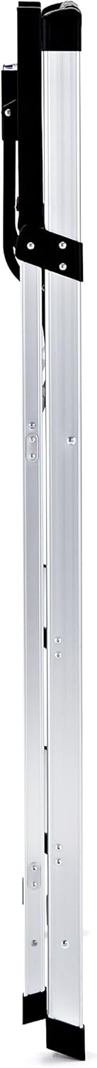Rubbermaid 3-Step Ladder, Aluminum Lightweight Folding Step Stool with Project Tray, Silver, Tested to US Safety Standards, No Assembly Required