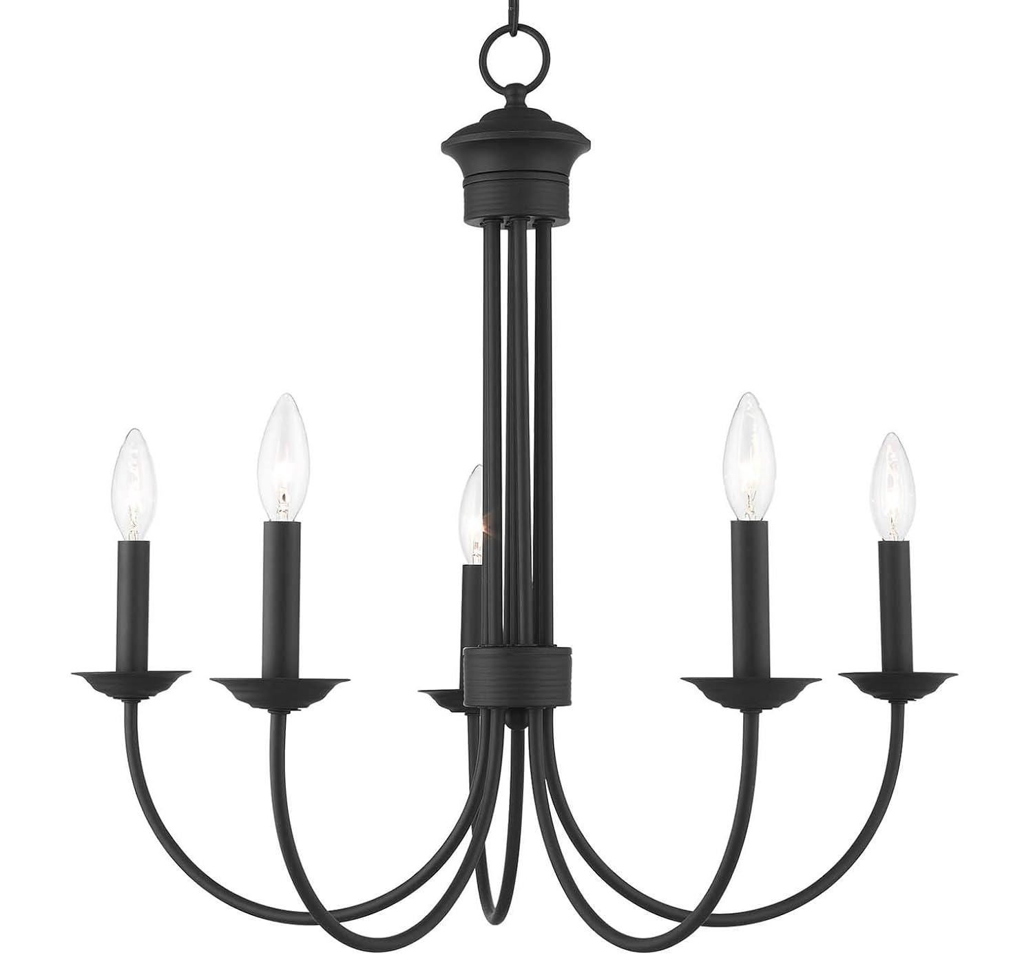 Livex Lighting Estate 5 - Light Chandelier in  Black