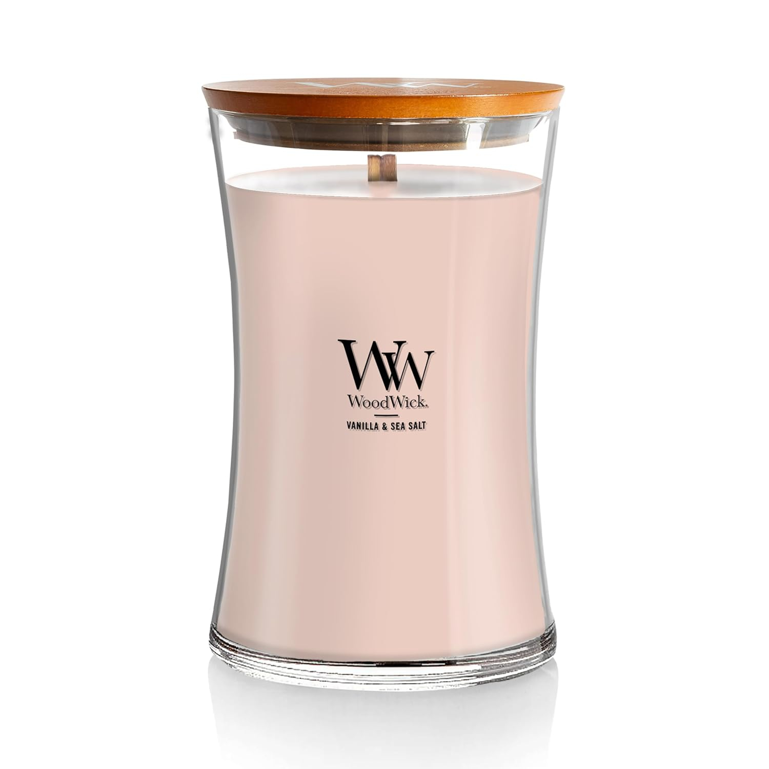 Woodwick Large Hourglass Candle, Vanilla & Sea Salt, 21.5 oz.