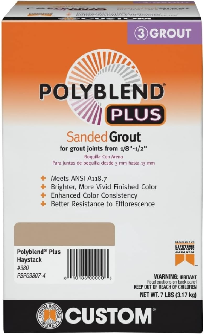 Custom Building Products Polyblend Plus Indoor and Outdoor Haystack Sanded Grout 7 lb