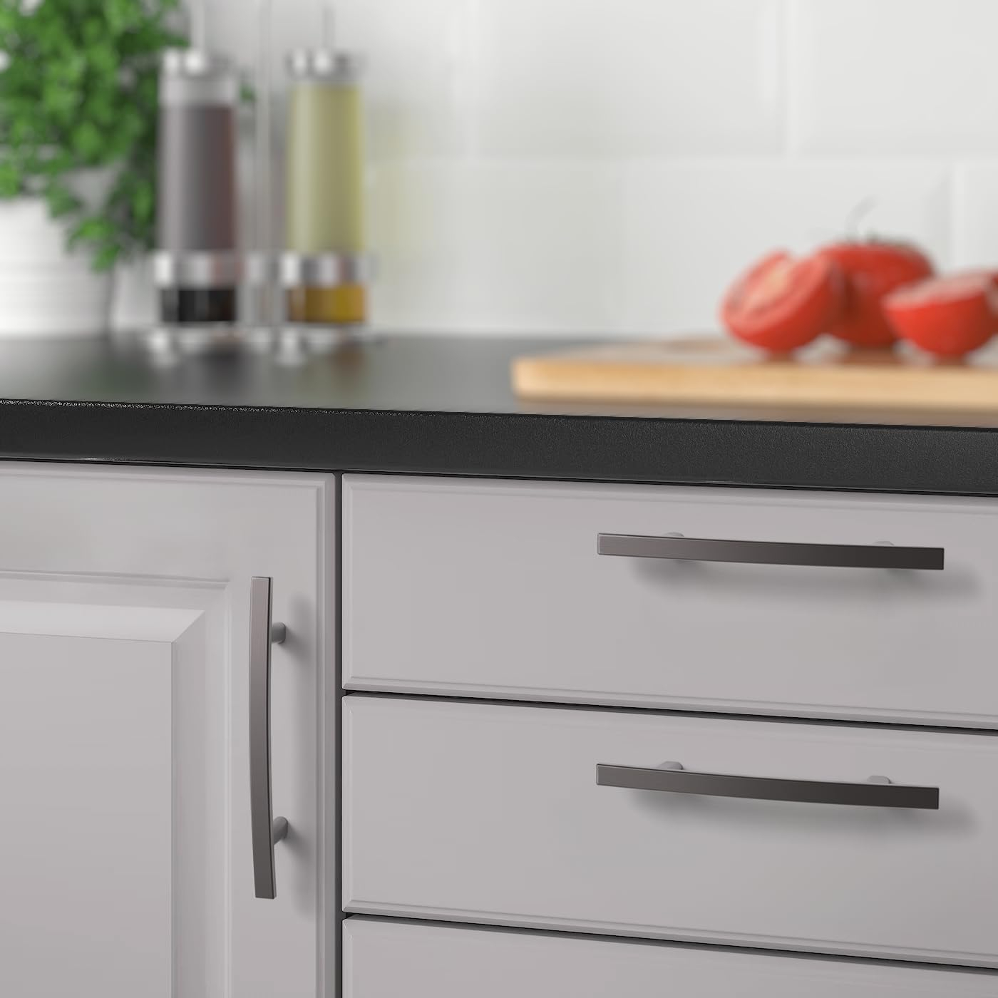 Pewter Arch Handles Antique Silver Curved Cabinet Pulls