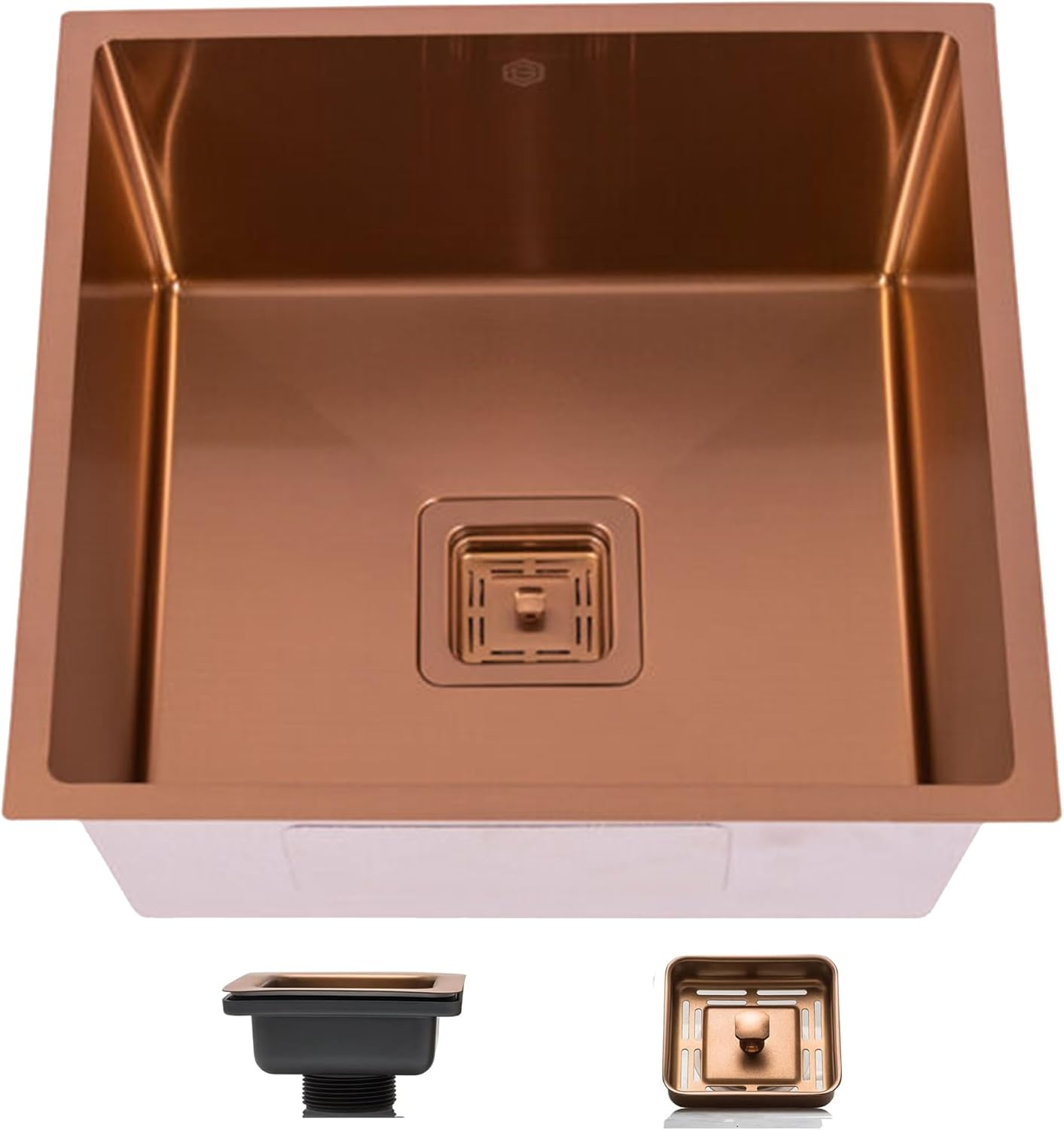 Strictly Sinks Undermount Copper Kitchen Sink – 18 Inch Single Bowl Bar Prep Sink 16 Gauge Stainless Steel