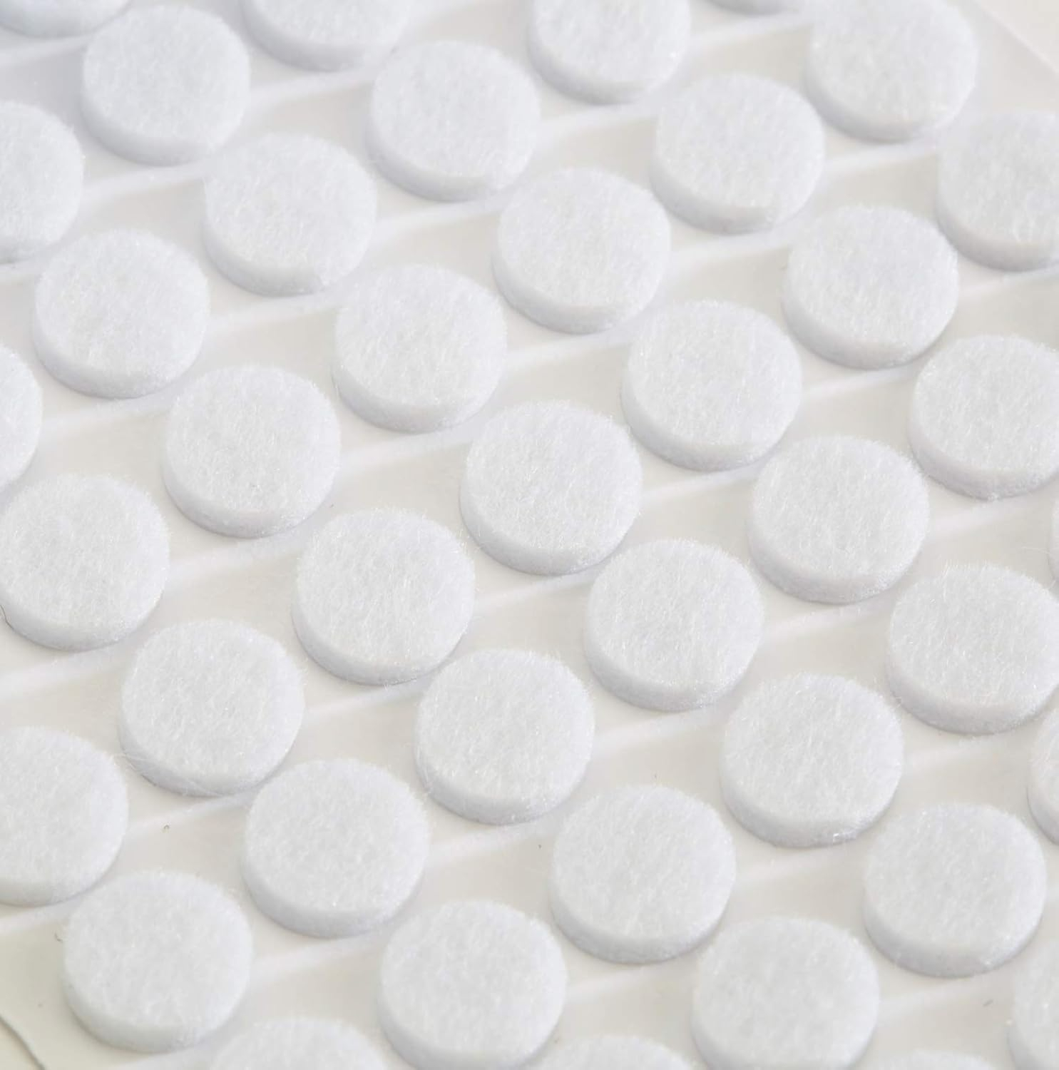White Round Self-Adhesive Felt Pad Bumpers, 3/8" Diameter, 1/8" Height, Pack of 168