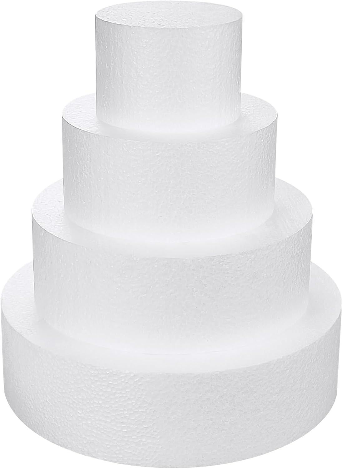 4 Pack Foam Cake Dummy for Decorating and Wedding Display,Sculpture,Modeling DIY Arts,Kids Class,Floral