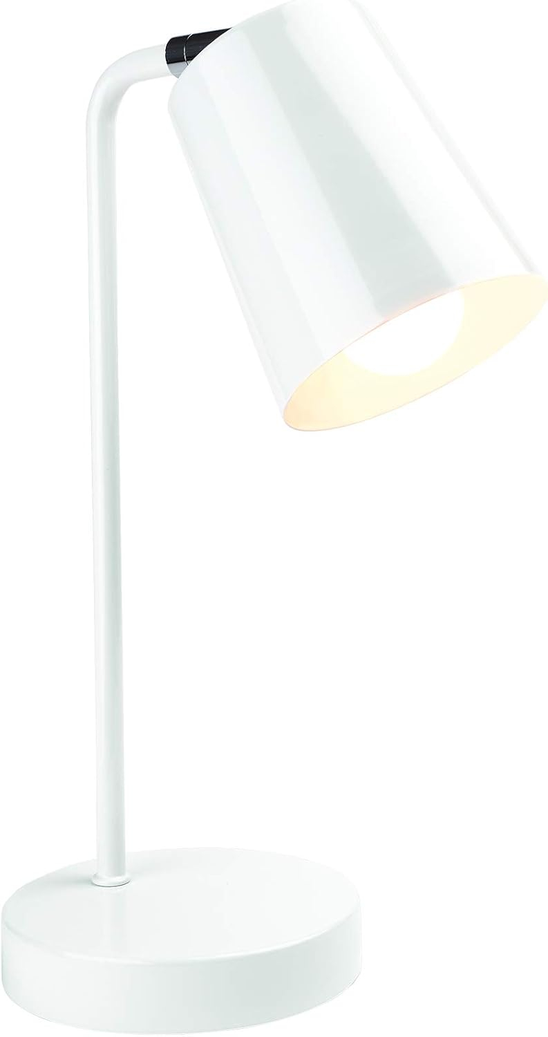 White Adjustable Metal LED Desk Lamp with Touch Switch